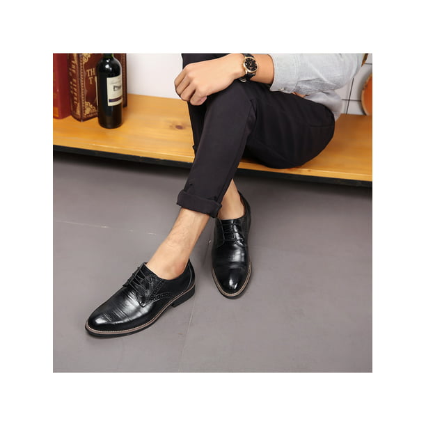 Details about   Mens Leather Slip On Loafers Dress Formal Business Casual Shoes Oxfords Fashion
